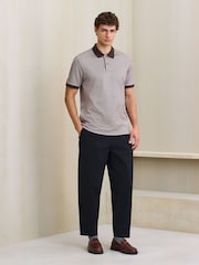 Brown Puppytooth Pattern Polo Shirt - Image 2 of 8