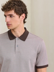Brown Puppytooth Pattern Polo Shirt - Image 4 of 8