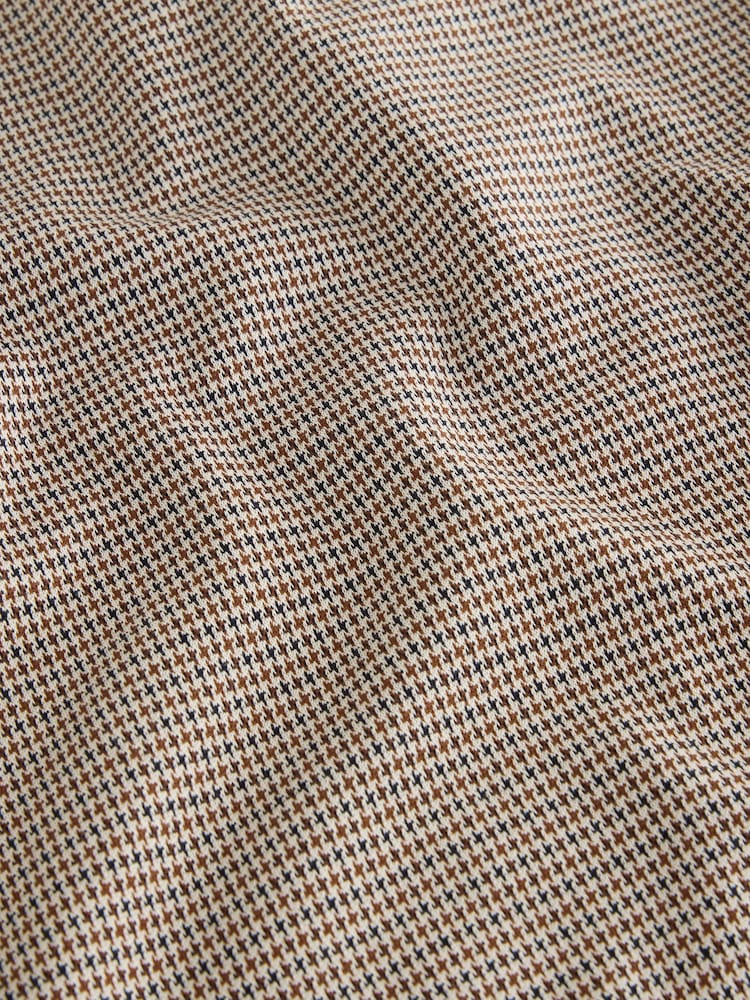 Brown Puppytooth Pattern Polo Shirt - Image 8 of 8 Brown Puppytooth Pattern Polo Shirt - Image 8 of 8