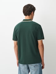 Green Dark Short Sleeve Tipped Polo Shirt - Image 3 of 8