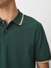 Green Dark Short Sleeve Tipped Polo Shirt - Image 5 of 8