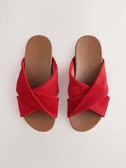 Red Standard Fit Twist Footbed Sandals - Image 1 of 5