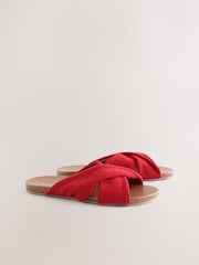 Red Standard Fit Twist Footbed Sandals - Image 2 of 5