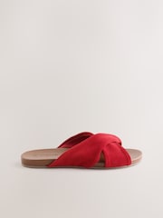 Red Standard Fit Twist Footbed Sandals - Image 3 of 5