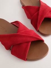 Red Standard Fit Twist Footbed Sandals - Image 4 of 5
