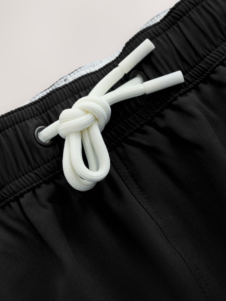 Black Motion-Flex Swim Shorts with Trunk Lining - Image 2 of 4