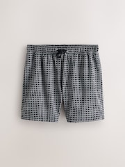 Black N. Premium Geo Pattern 5 Inch Swim Shorts - Image 1 of 4