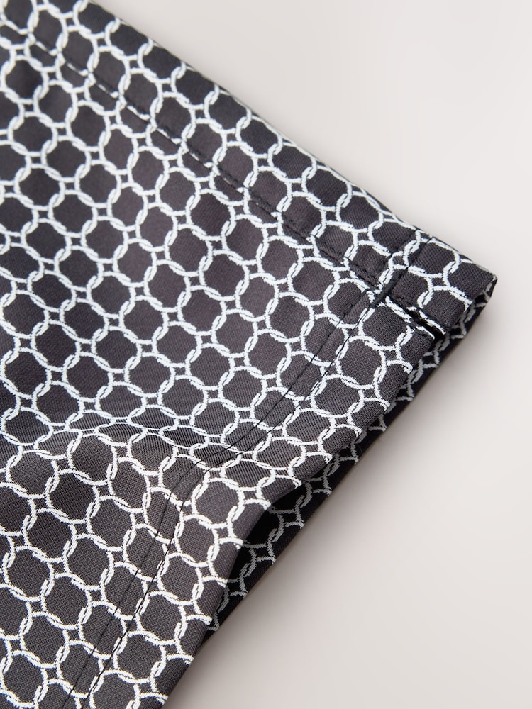 Black N. Premium Geo Pattern 5 Inch Swim Shorts - Image 4 of 4 Black N. Premium Geo Pattern 5 Inch Swim Shorts - Image 4 of 4
