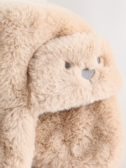 Brown Beige Faux Fur Bear Faced Baby Trapper Hat - Image 4 of 5