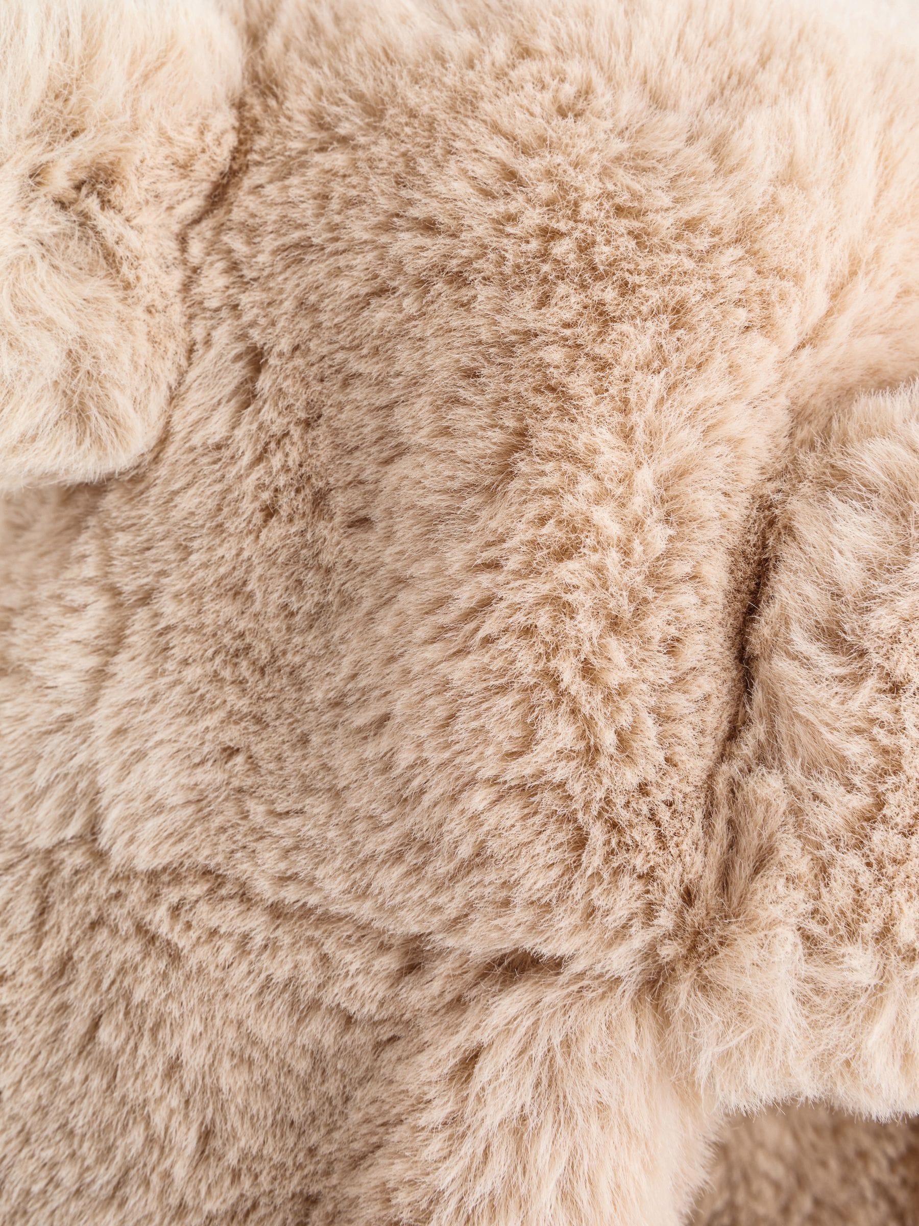Buy Brown Beige Faux Fur Bear Faced Baby Trapper Hat from Next USA