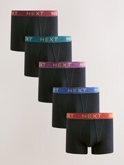 Orange/Green Marl Waistband 5 Pack A-Front Cotton Rich Boxers 5 Pack - Image 1 of 9