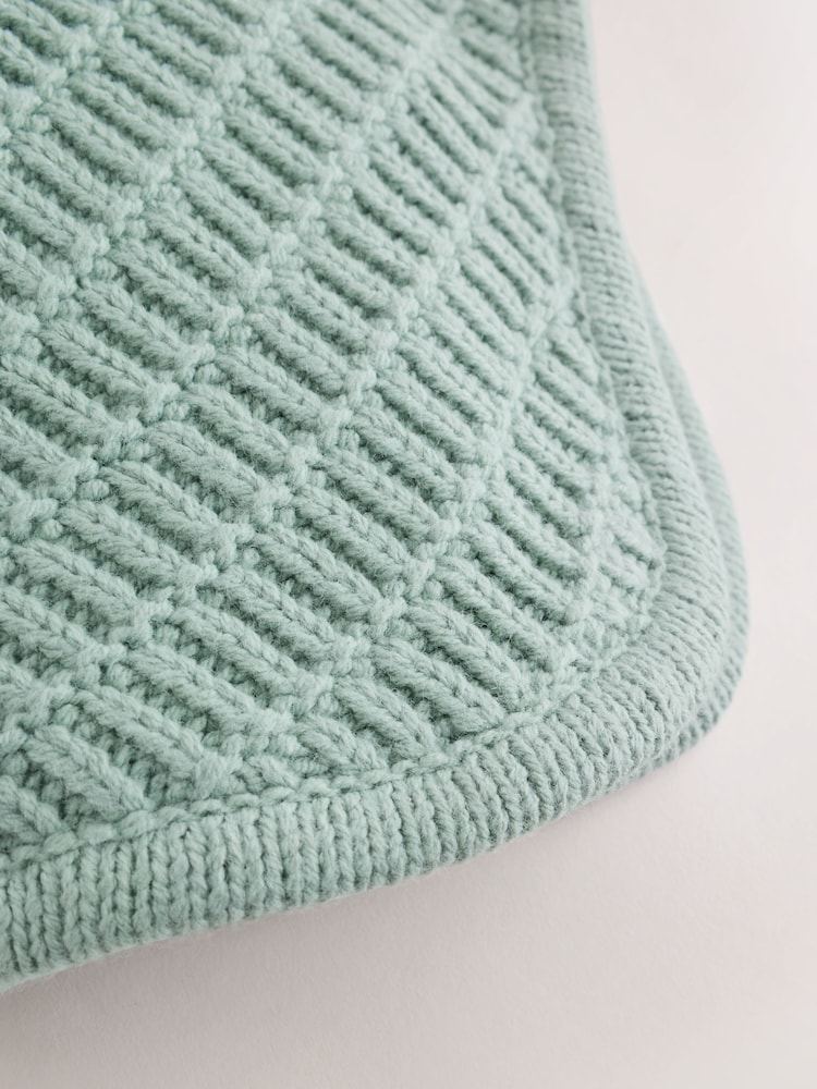Sage Green Knitted Trapper Baby Hat - Image 3 of 3