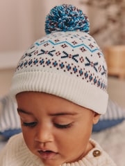 Fairisle - Pom ilə Trikotaj Körpə Papağı - 5şəkildən 3 şəkil
