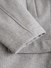 siva - Volnen Blend Mock Gilet Herringbone podloženi plašči - Slika 11 iz 11