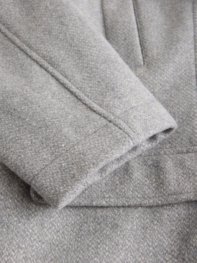 siva - Volnen Blend Mock Gilet Herringbone podloženi plašči - Slika 11 iz 11