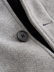 siva - Volnen Blend Mock Gilet Herringbone podloženi plašči - Slika 8 iz 11