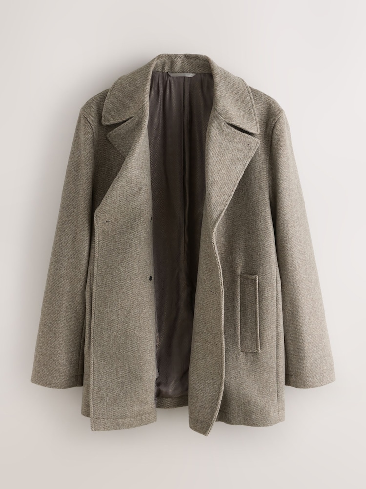 Light Brown Regular Fit N.Premium Peacoat - Image 2 of 5 Light Brown Regular Fit N.Premium Peacoat - Image 2 of 5