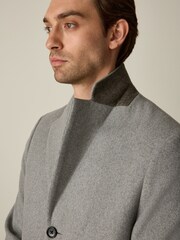 Gris claro - Regular - Abrigo con tejido de lana de Epsom de N. Premium - Imagen 4 de 7