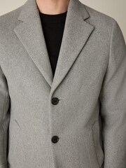 Gris claro - Regular - Abrigo con tejido de lana de Epsom de N. Premium - Imagen 6 de 7