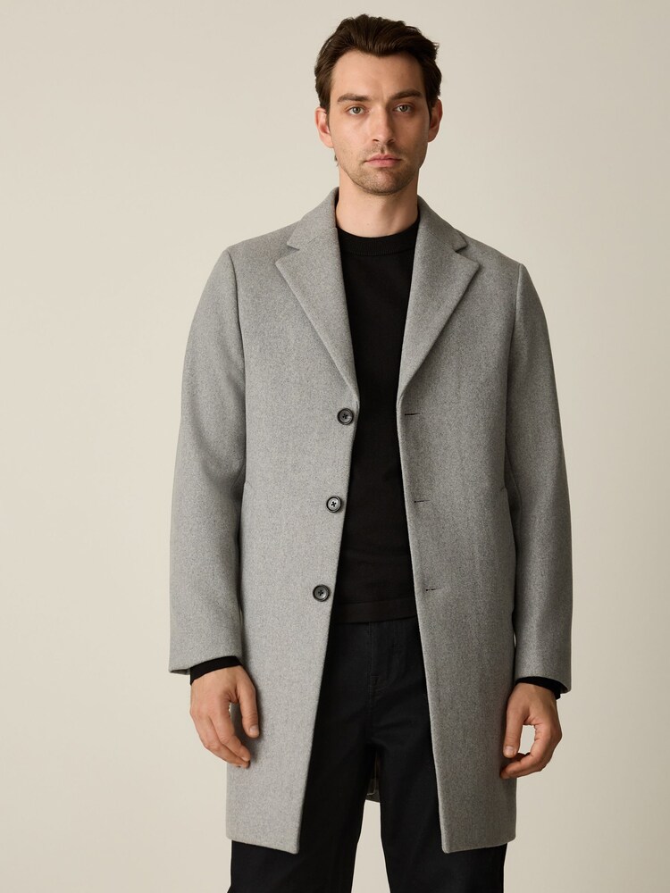 Gris claro - Regular - Abrigo con tejido de lana de Epsom de N. Premium - Imagen 7 de 7