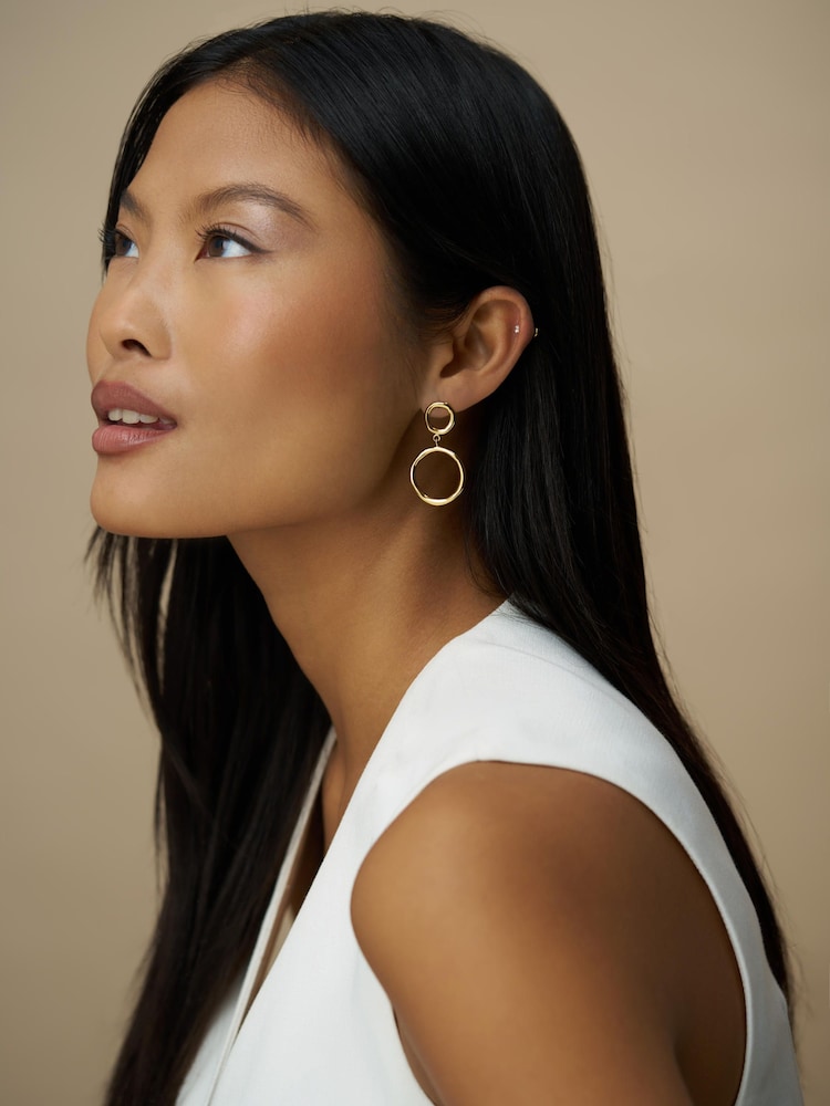 Orelia London Gold Tone Tone Open Circle Drop Earrings - Image 1 of 3