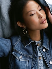 Orelia London Gold Tone Tone Open Circle Drop Earrings - Image 2 of 3