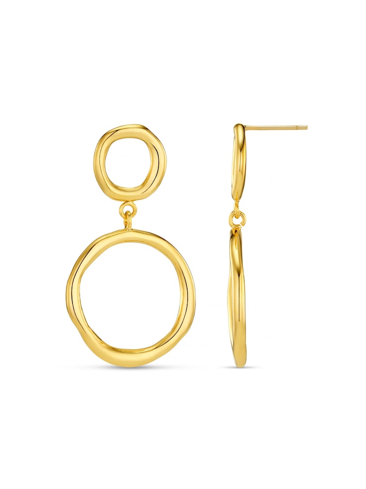 Orelia London Gold Tone Tone Open Circle Drop Earrings - Image 3 of 3