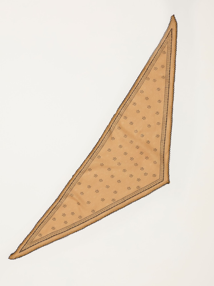 FatFace Mustard Yellow Scattered Spot Triangle Scarf - Image 3 of 3 FatFace Mustard Yellow Scattered Spot Triangle Scarf - Image 3 of 3