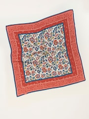 FatFace Rust Red Paisley Floral Square Scarf - Image 2 of 3