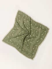 FatFace Green Floral Spot Printed Square Scarf - Image 2 of 3