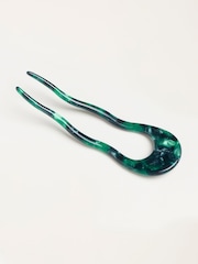 FatFace Green Resin Hair Pin - Image 2 of 2