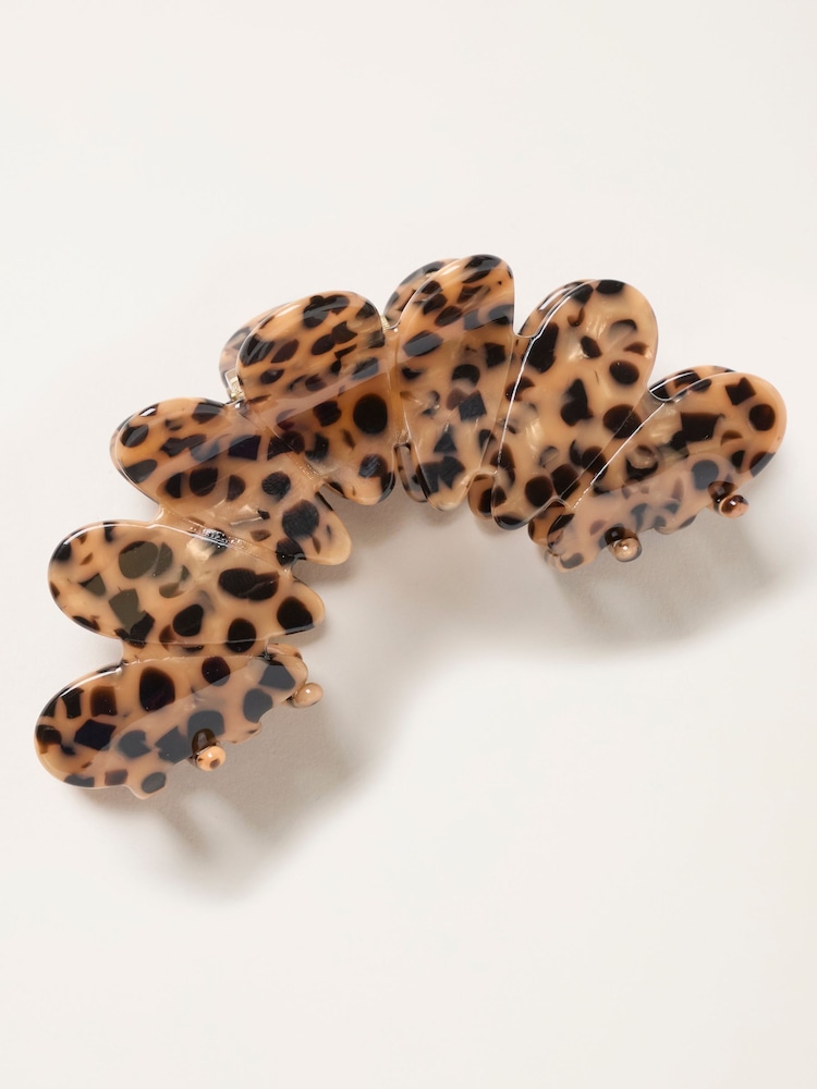 FatFace Brown Petal Spot Claw Clip - Image 1 of 2