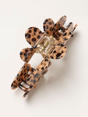 FatFace Brown Petal Spot Claw Clip - Image 2 of 2