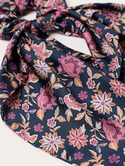 FatFace Navy Vintage Floral Tie Scrunchie - Image 2 of 2