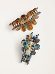 FatFace Multi 2 Pack Petal Claw Clips - Image 2 of 2