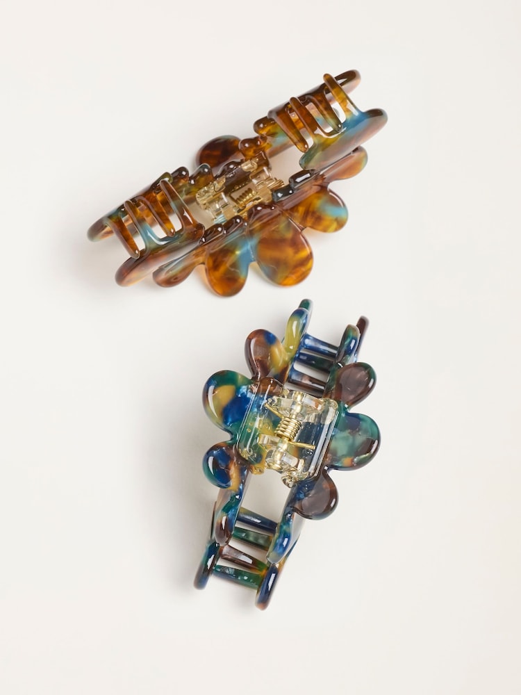 FatFace Multi 2 Pack Petal Claw Clips - Image 2 of 2