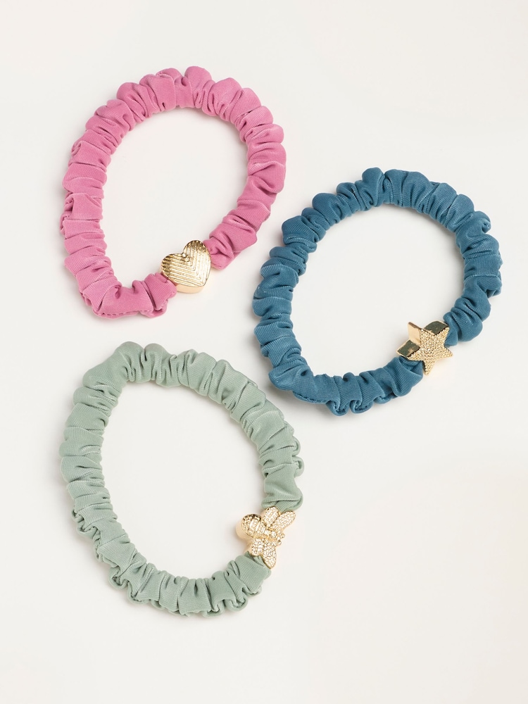 FatFace Multi 3 Pack Charm Hair Ties - Image 1 of 2 FatFace Multi 3 Pack Charm Hair Ties - Image 1 of 2