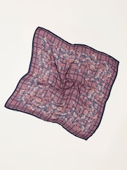 FatFace Pink Check Floral Printed Square Scarf - Image 2 of 3