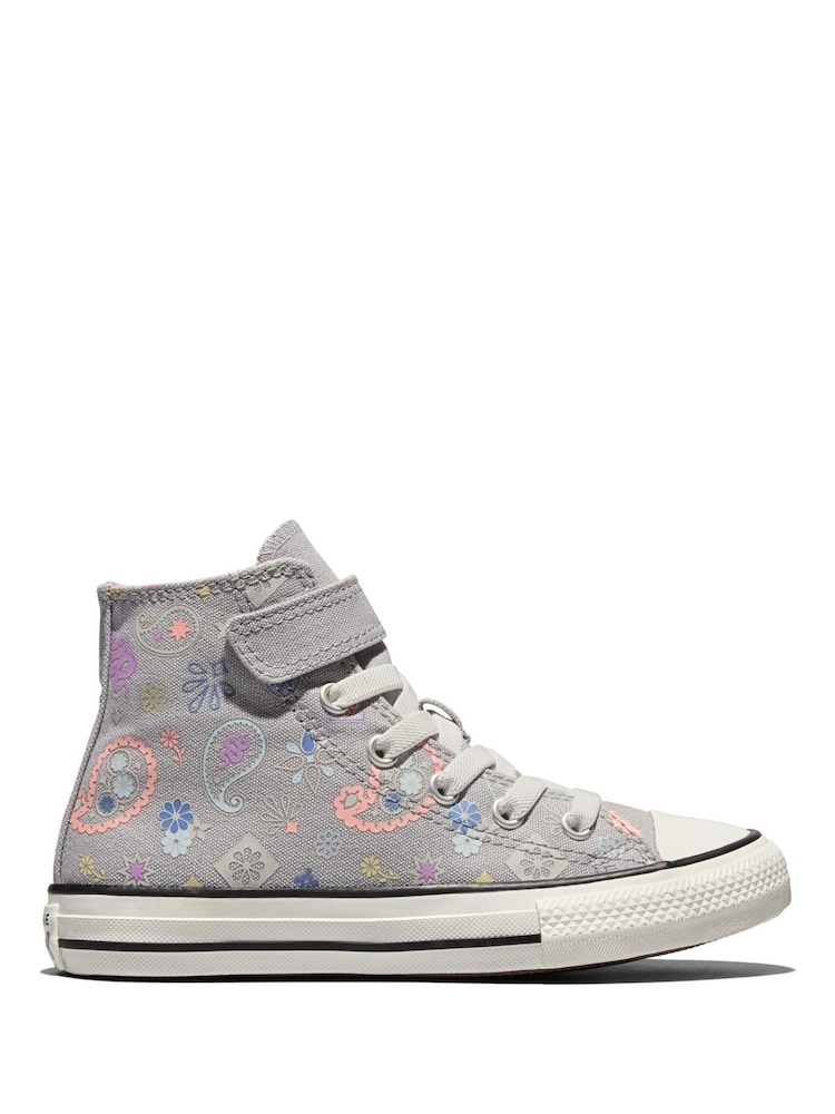 Converse Grey Chuck Taylor Paisley Pop High Trainers - Image 1 of 5 Converse Grey Chuck Taylor Paisley Pop High Trainers - Image 1 of 5