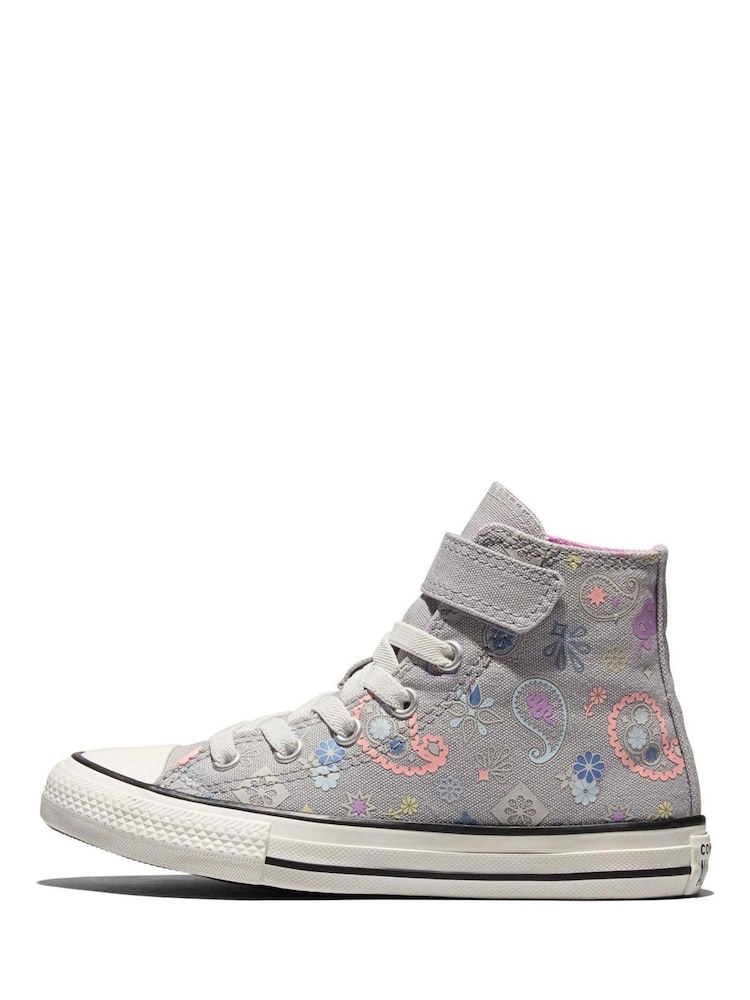 Converse Grey Chuck Taylor Paisley Pop High Trainers - Image 2 of 5 Converse Grey Chuck Taylor Paisley Pop High Trainers - Image 2 of 5
