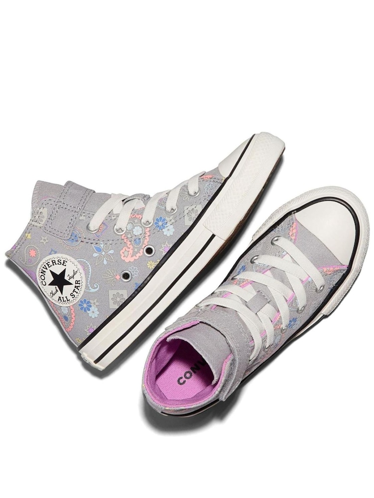 Converse Grey Chuck Taylor Paisley Pop High Trainers - Image 5 of 5 Converse Grey Chuck Taylor Paisley Pop High Trainers - Image 5 of 5