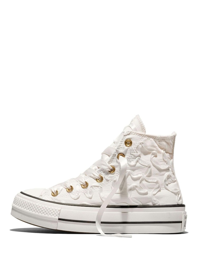 Buy Converse White Chuck Taylor All Star Lift Platform Ribbon Trainers ...