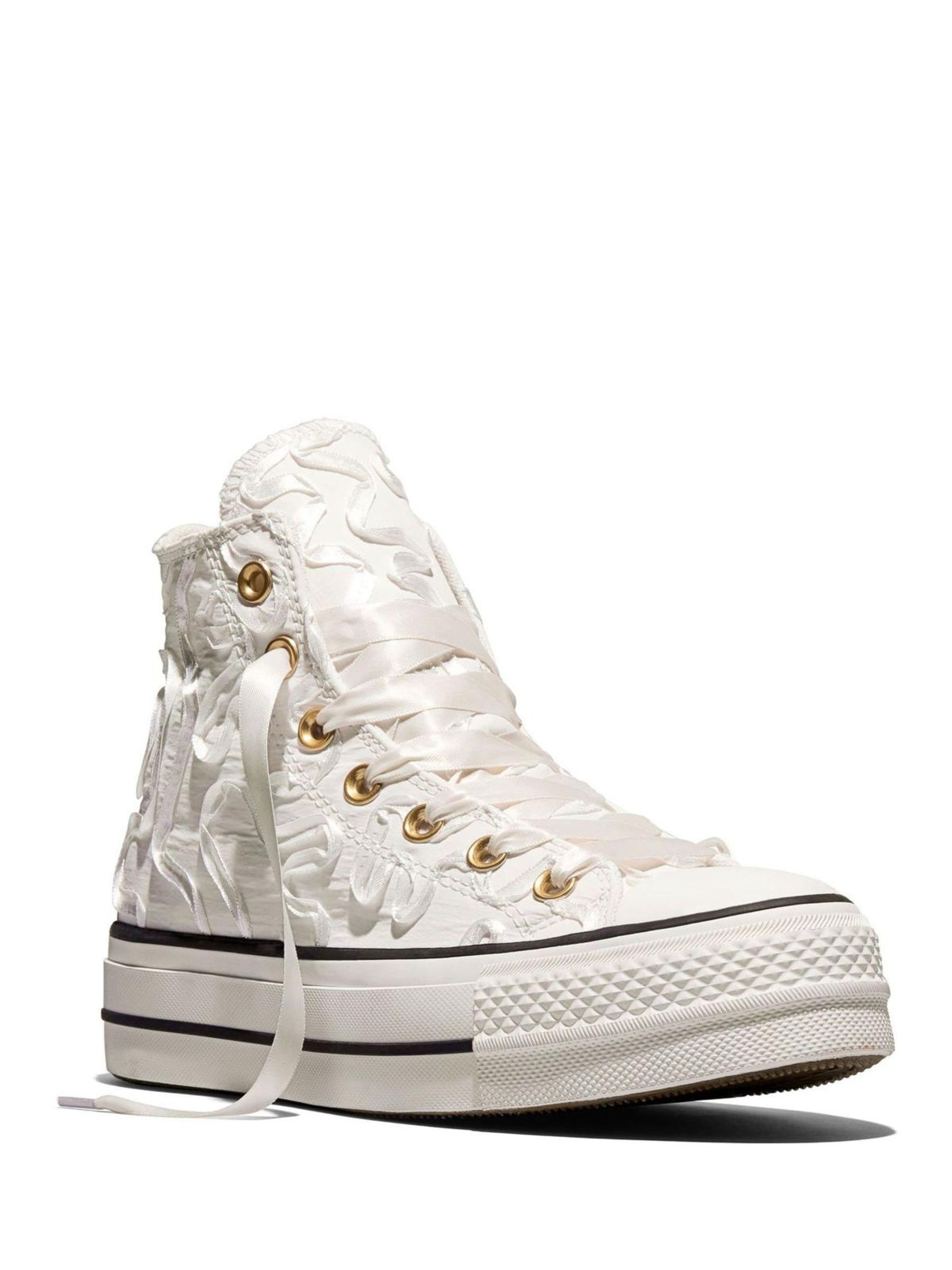 Buy Converse White Chuck Taylor All Star Lift Platform Ribbon Trainers ...