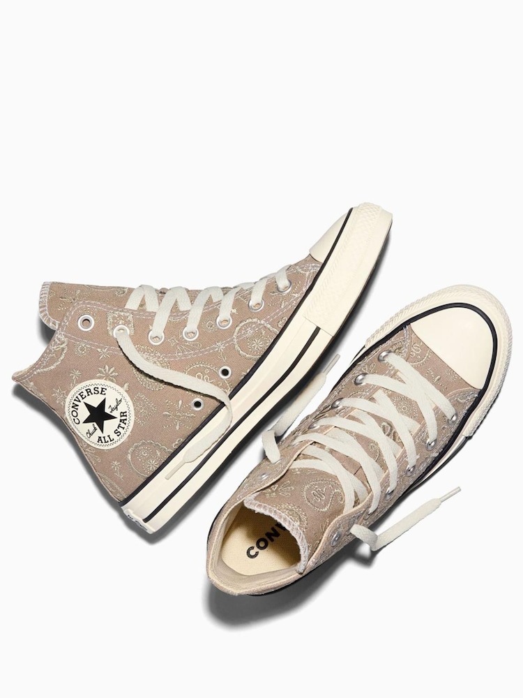 Converse Natural Chuck Taylor All Star Paisley Pop High Trainers - Image 5 of 5 Converse Natural Chuck Taylor All Star Paisley Pop High Trainers - Image 5 of 5
