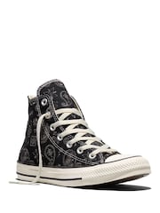 Converse Black Chuck Taylor All Star Paisley Pop High Trainers - Image 3 of 5