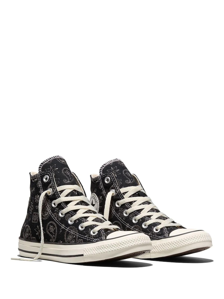Converse Black Chuck Taylor All Star Paisley Pop High Trainers - Image 5 of 5 Converse Black Chuck Taylor All Star Paisley Pop High Trainers - Image 5 of 5