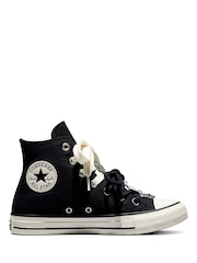 Converse Black Chuck Taylor All Star Floral Charm High Trainers - Image 1 of 12