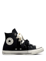 Converse Black Chuck Taylor All Star Floral Charm High Trainers - Image 12 of 12