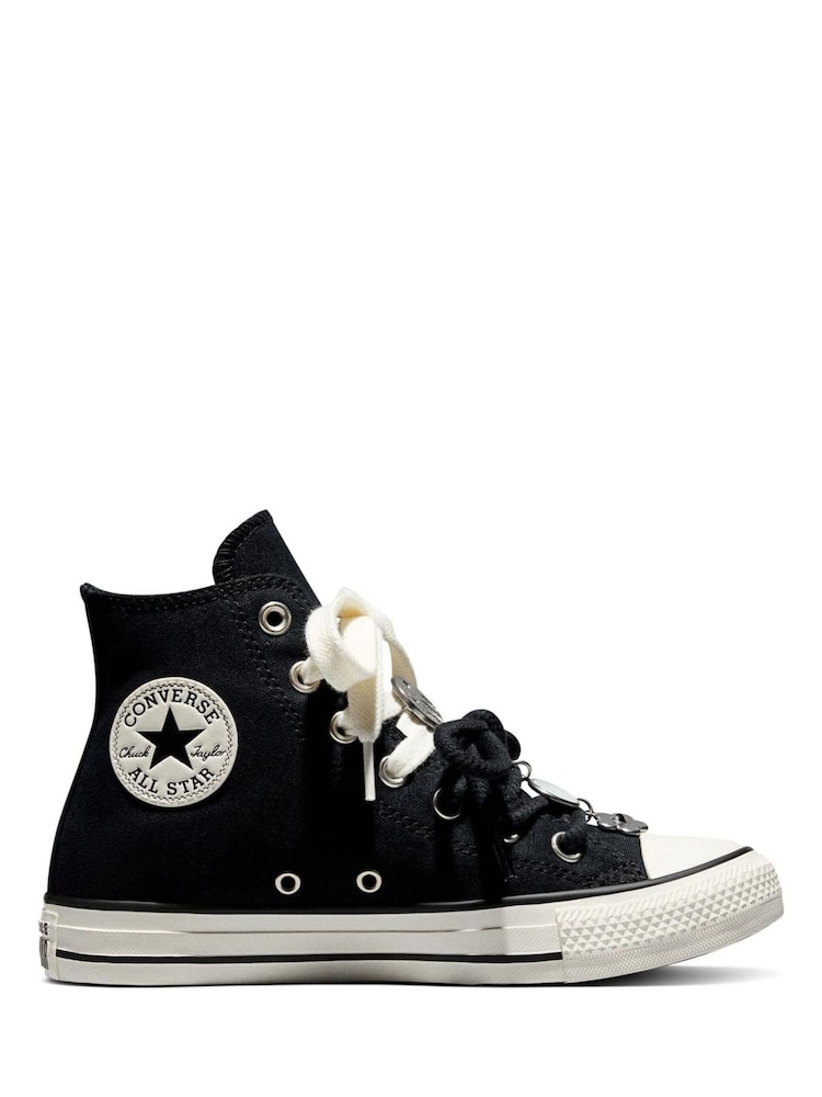 Converse Black Chuck Taylor All Star Floral Charm High Trainers - Image 12 of 12 Converse Black Chuck Taylor All Star Floral Charm High Trainers - Image 12 of 12