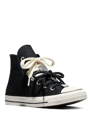 Converse Black Chuck Taylor All Star Floral Charm High Trainers - Image 9 of 12